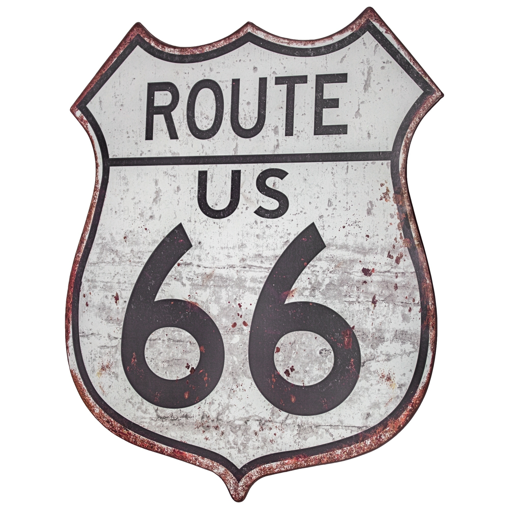Route 66 Red White Blue 11" Highway Shield Metal Sign Embossed Retro Home Decor 
