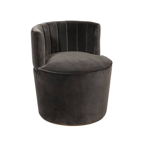 Sunpan Directions 103495 August Chair - Antique Brass - Shadow Grey Fabric