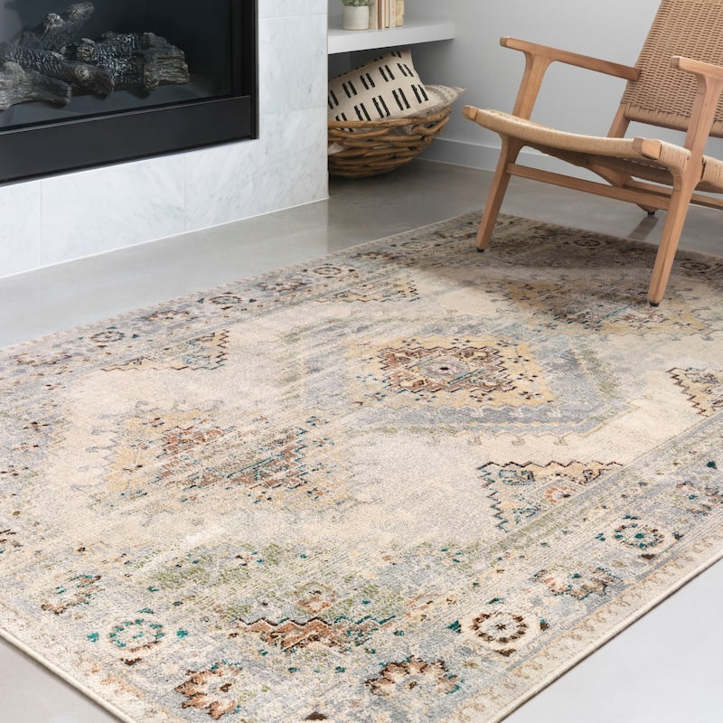 Alexander Home Karla Oatmeal Oriental Area Rug