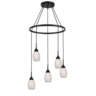 Woodbridge Lighting 13228MEB-C2040 Venezia 5-light Pendant Chandelier (Pearl) - Chandeliers For Bedrooms by Overstock.com