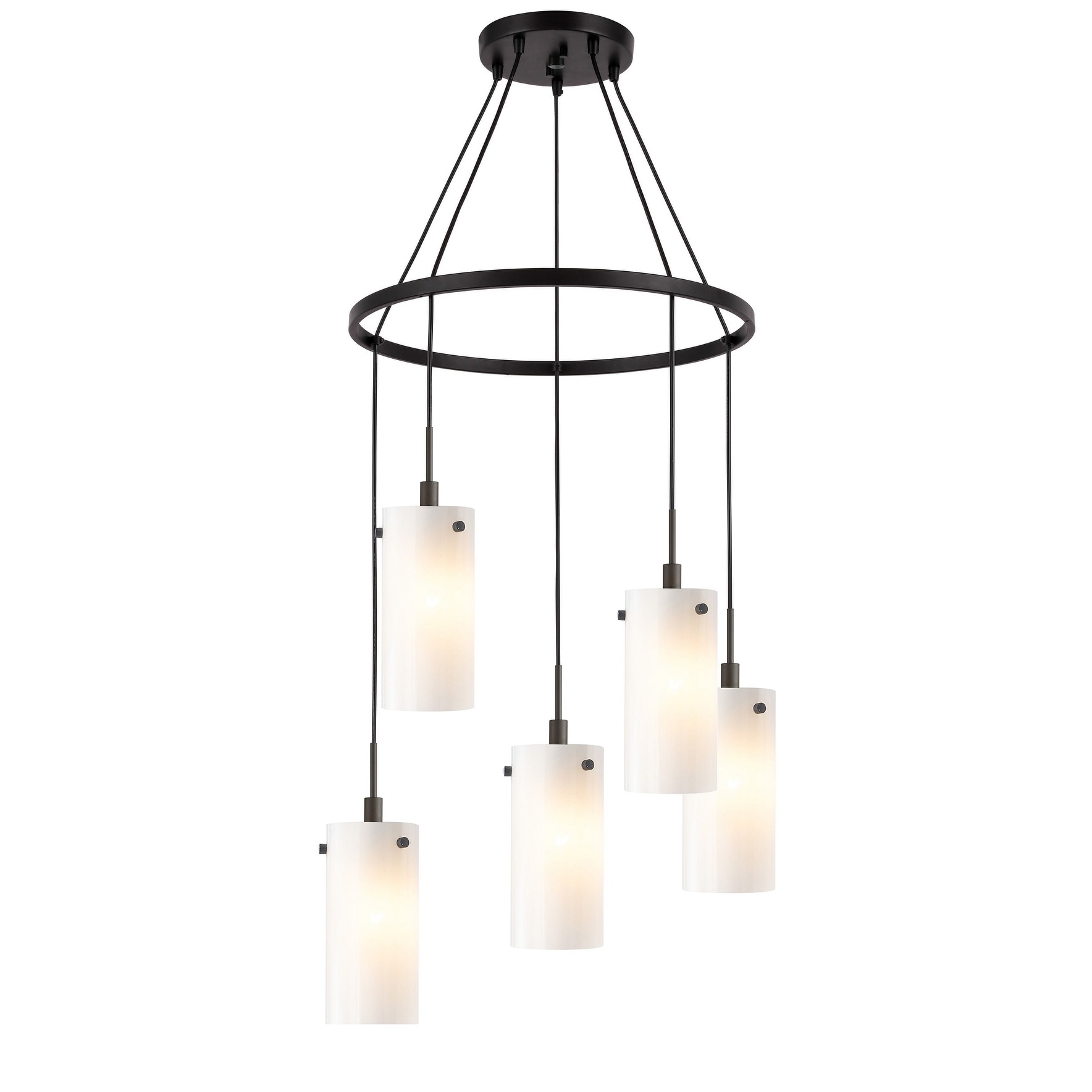 Woodbridge Lighting 13428MEB-C10401 Tube 5-light Pendant Chandelier - Chandeliers For Bedrooms by Overstock.com