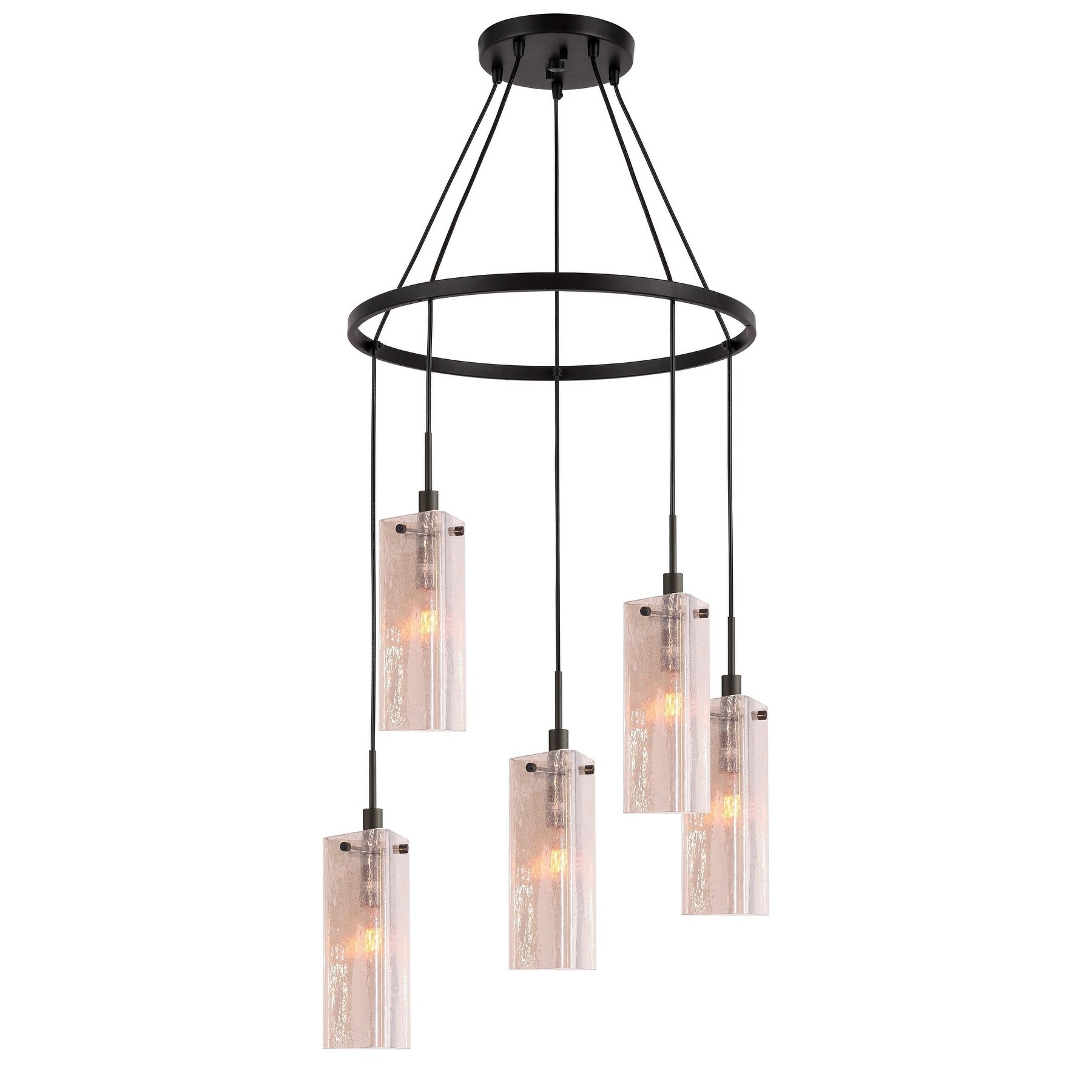 Woodbridge Lighting 13428MEB-C40432 Tube 5-light Pendant Chandelier - Chandeliers For Bedrooms by Overstock.com