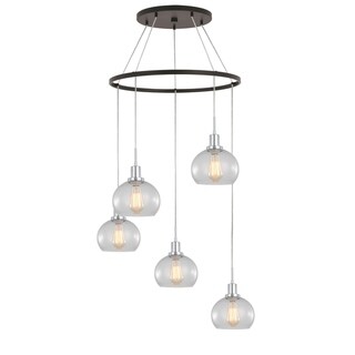 Woodbridge Lighting 17828CHZ Austin 5-light Pendant Chandelier (Clear Seedy Ball) - Chandeliers For Bedrooms by Overstock.com