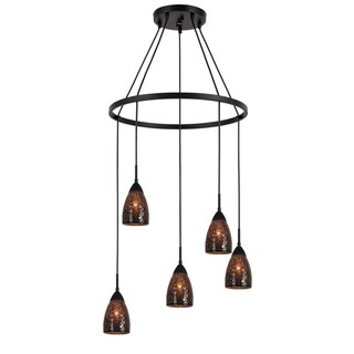 Woodbridge Lighting 13228MEB-M20 Venezia 5-light Pendant Chandelier (Mosaic Mirror) - Chandeliers For Bedrooms by Overstock.com