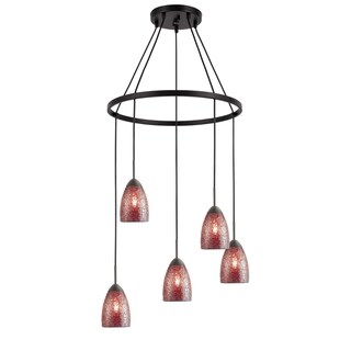 Woodbridge Lighting 13228MEB-M20 Venezia 5-light Pendant Chandelier (Mosaic Red) - Chandeliers For Bedrooms by Overstock.com