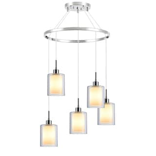Woodbridge Lighting 14728CHR Alaina 5-light Pendant Chandelier (Opal) - Chandeliers For Bedrooms by Overstock.com