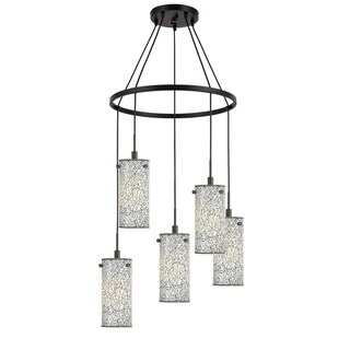 Woodbridge Lighting 13428MEB-M10 Tube 5-light Pendant Chandelier (Mosaic White) - Chandeliers For Bedrooms by Overstock.com