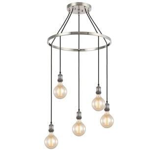 Woodbridge Lighting 18328ANS-G125 Fulton Pendant Chandelier w/ G125 Bulb (Antique Nickel/ Nickel) - Chandeliers For Bedrooms by Overstock.com