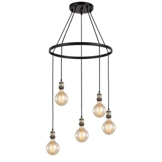 Woodbridge Lighting 18328Z-G125 Fulton Pendant Chandelier w/ G125 Bulb (Antique Brass/ Bronze) - Chandeliers For Bedrooms by Overstock.com