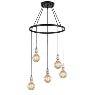 Woodbridge Lighting 18328Z-G125 Fulton Pendant Chandelier w/ G125 Bulb (Chrome/ Bronze) - Chandeliers For Bedrooms by Overstock.com