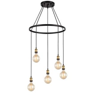 Woodbridge Lighting 18328Z-G125 Fulton Pendant Chandelier w/ G125 Bulb (Brass/ Bronze) - Chandeliers For Bedrooms by Overstock.com