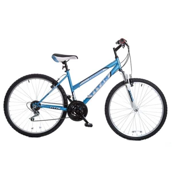 schoner duidelijkheid praktijk TITAN Pathfinder Womenundefineds Mountain Bike, 17-Inch Frame, 21-Speed,  Front Shock, Baby Blue - On Sale - Overstock - 28670469