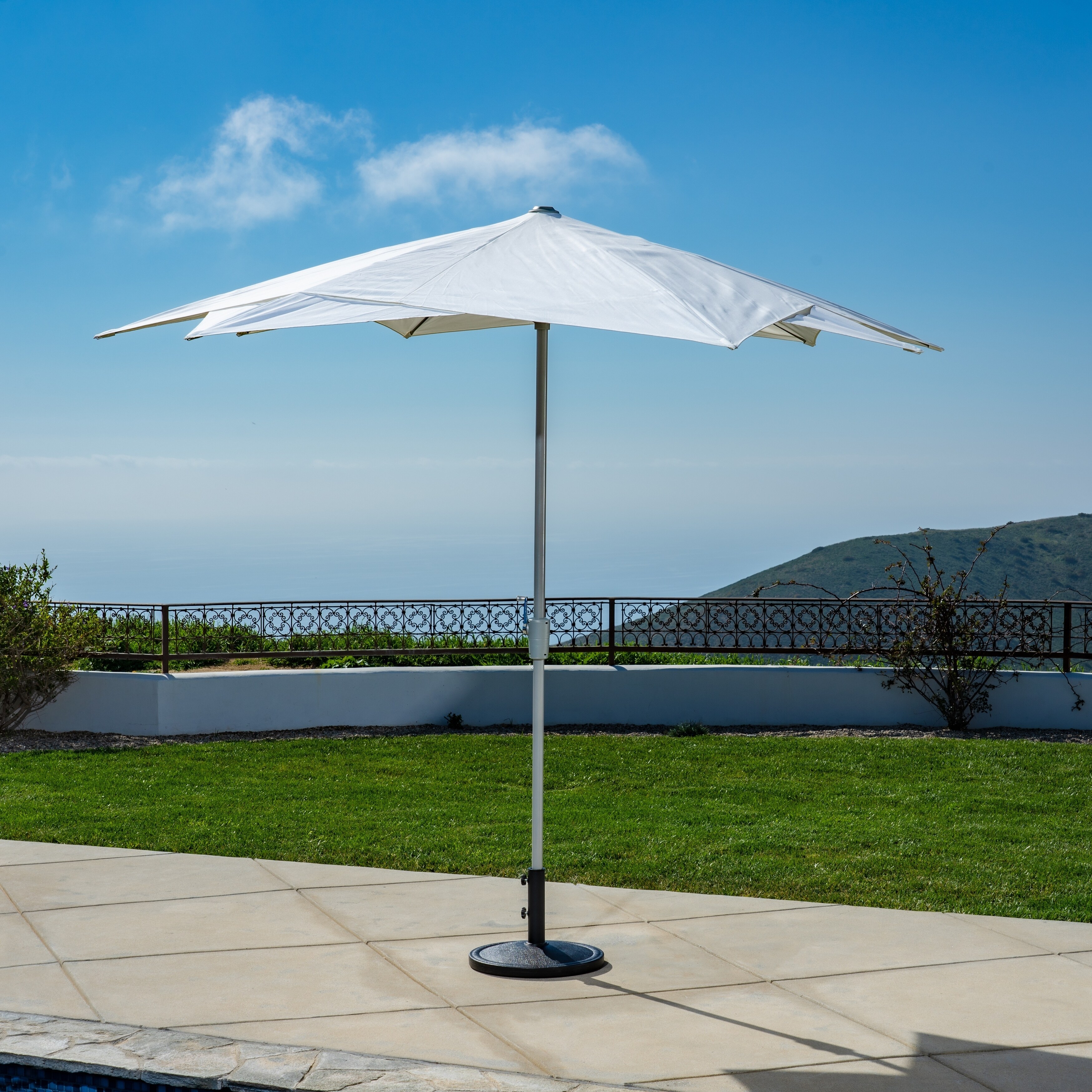 Shop Black Friday Deals On 10 Ft Starburst Market Umbrella In White Olefin Fabric Base Not Included Overstock 28670733