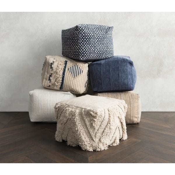 The Curated Nomad Tollridge Linen 18 Inch Pouf Ottoman Overstock 28670805