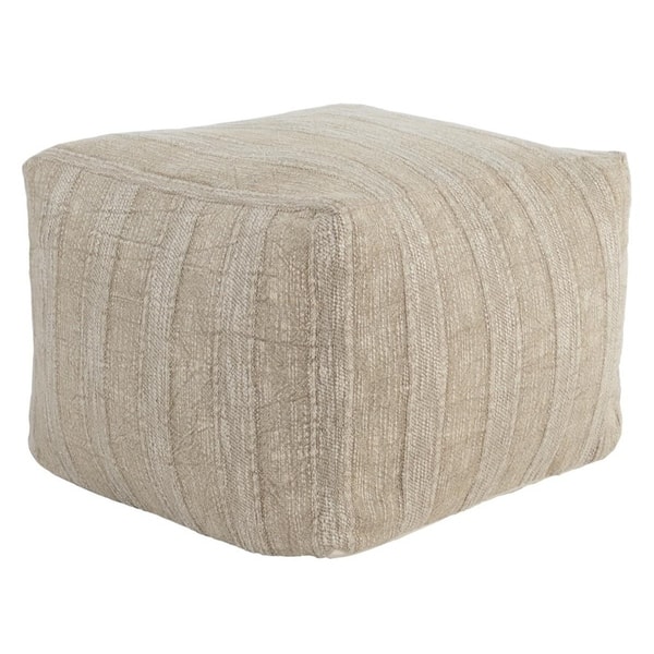 The Curated Nomad Tollridge Linen 18 Inch Pouf Ottoman Overstock 28670805