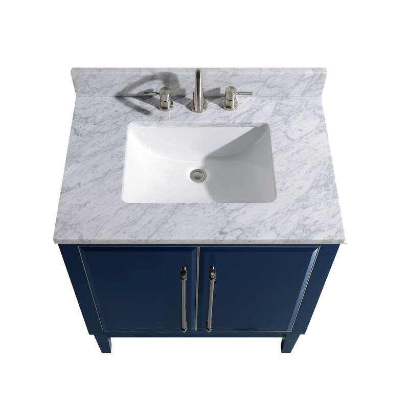 Avanity Mason 31 in. Single Sink Bathroom Vanity Set in Navy Blue with Silver Trim