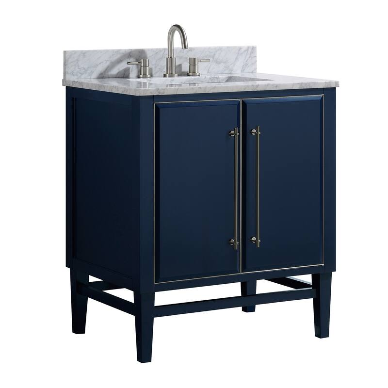 Avanity Mason 31 in. Single Sink Bathroom Vanity Set in Navy Blue with Silver Trim