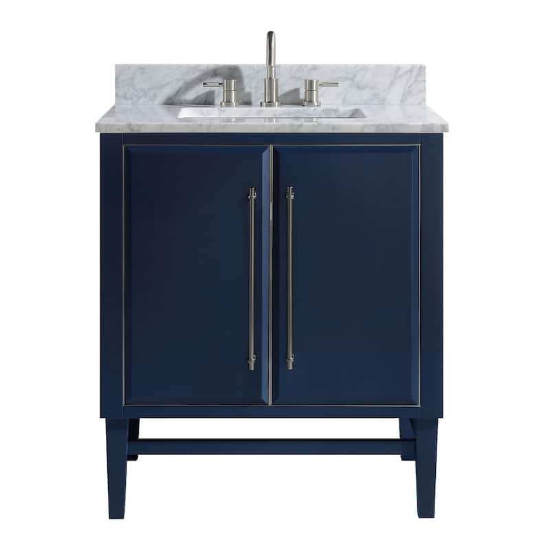 Avanity Mason 31 in. Single Sink Bathroom Vanity Set in Navy Blue with Silver Trim - 31"W x 22"D - Painted - Navy Blue
