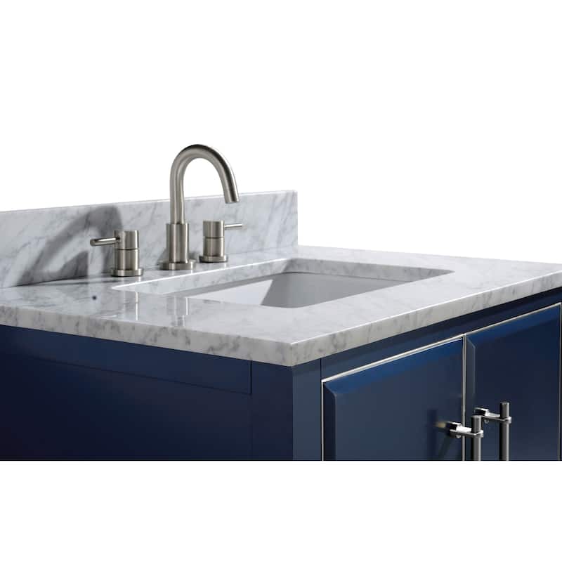 Avanity Mason 31 in. Single Sink Bathroom Vanity Set in Navy Blue with Silver Trim