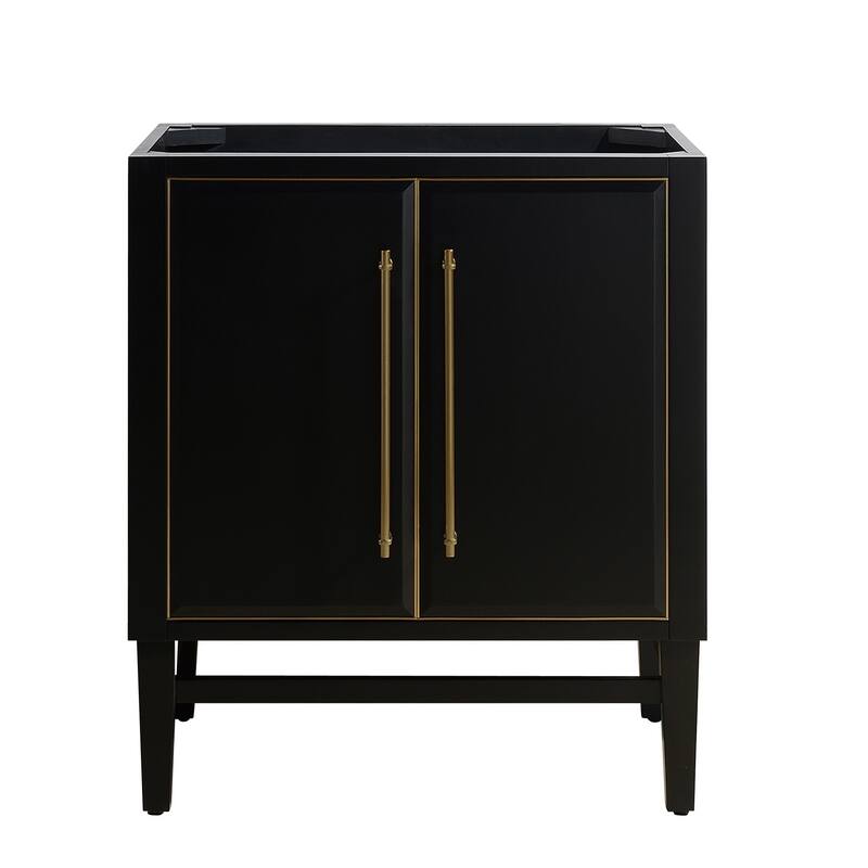 Avanity Mason 30 in. Single Bathroom Vanity Cabinet Only in Black - Black with Matte Gold Trim