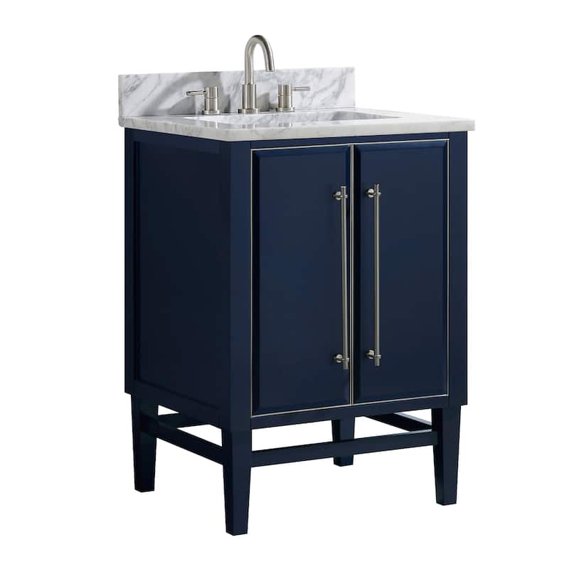 Avanity Mason 25 in. Single Sink Bathroom Vanity Set in Navy Blue with Silver Trim