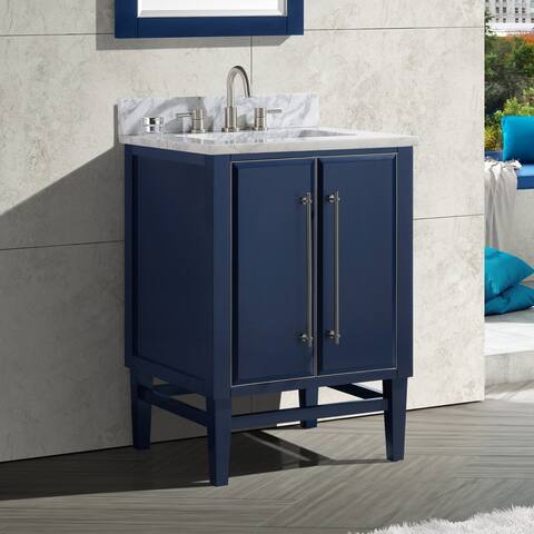 Avanity Mason 25 in. Single Sink Bathroom Vanity Set in Navy Blue with Silver Trim