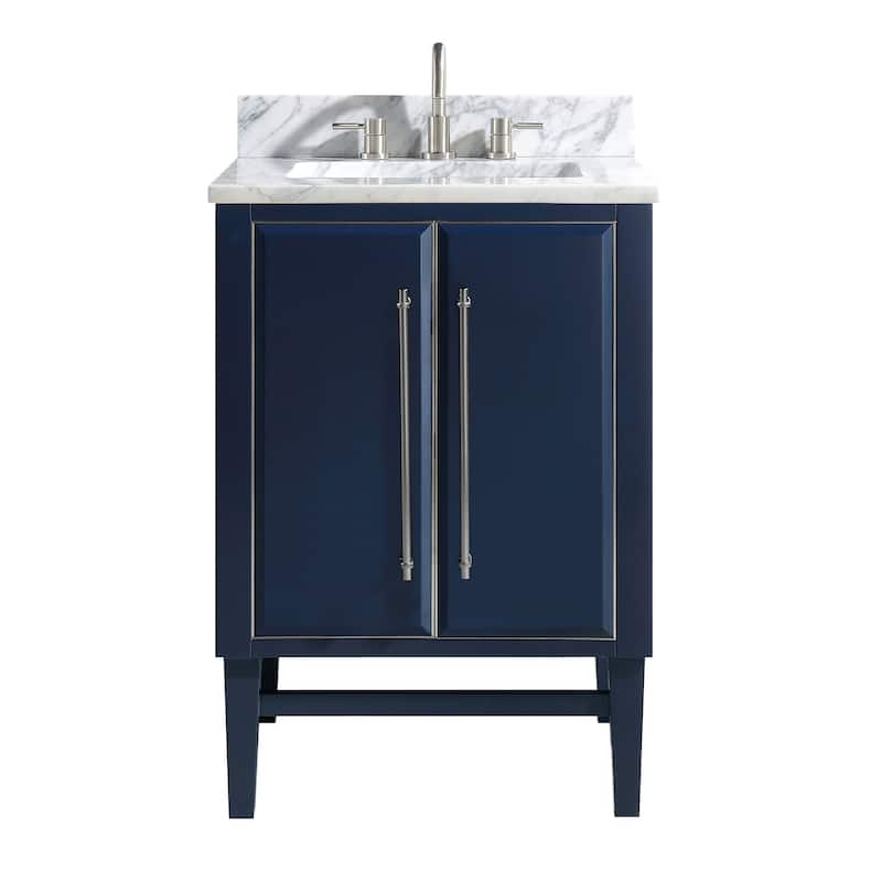 Avanity Mason 25 in. Single Sink Bathroom Vanity Set in Navy Blue with Silver Trim - 25"W x 22"D - Painted - Navy Blue