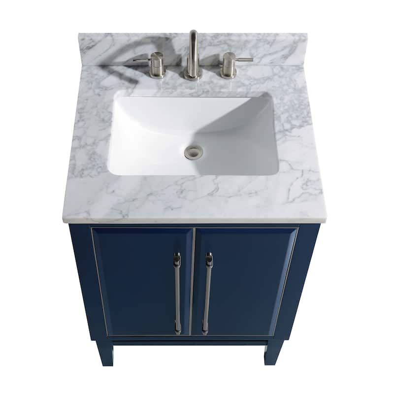 Avanity Mason 25 in. Single Sink Bathroom Vanity Set in Navy Blue with Silver Trim