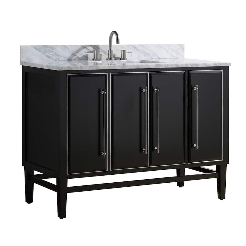 Avanity Mason 49 in. Single Sink Bathroom Vanity Set in Black with Silver Trim