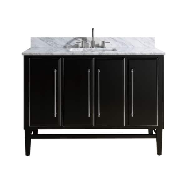 slide 3 of 8, Avanity Mason 49 in. Single Sink Bathroom Vanity Set in Black with Silver Trim 49"W x 22"D - Painted - Black