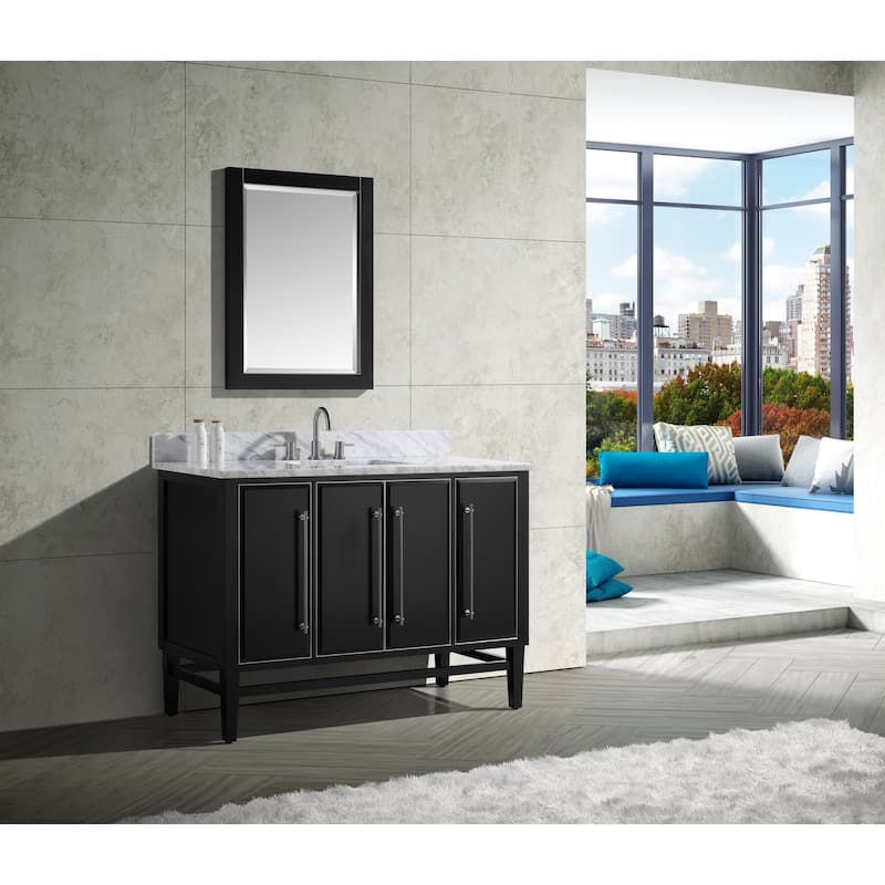 Avanity Mason 49 in. Single Sink Bathroom Vanity Set in Black with Silver Trim
