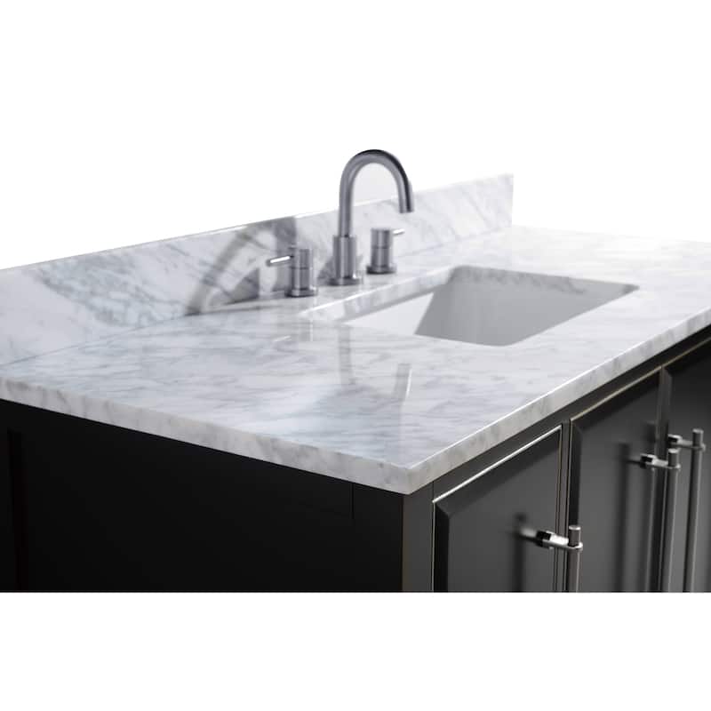 Avanity Mason 49 in. Single Sink Bathroom Vanity Set in Black with Silver Trim