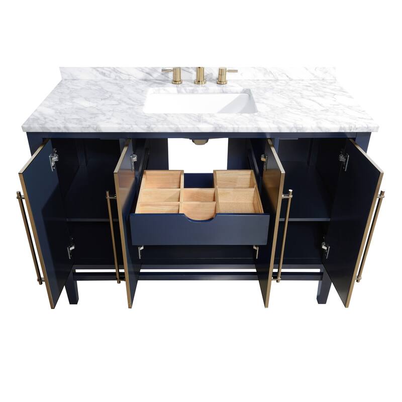 Avanity Mason 49 in. Single Sink Bathroom Vanity Set in Black with Silver Trim