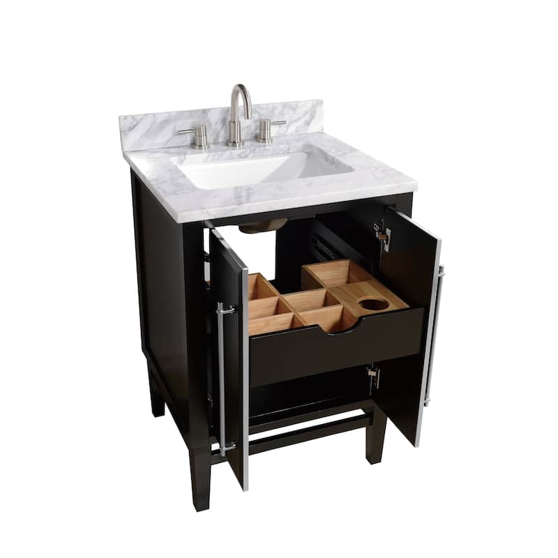 Avanity Mason 25 in. Single Sink Bathroom Vanity Set in Black with Silver Trim