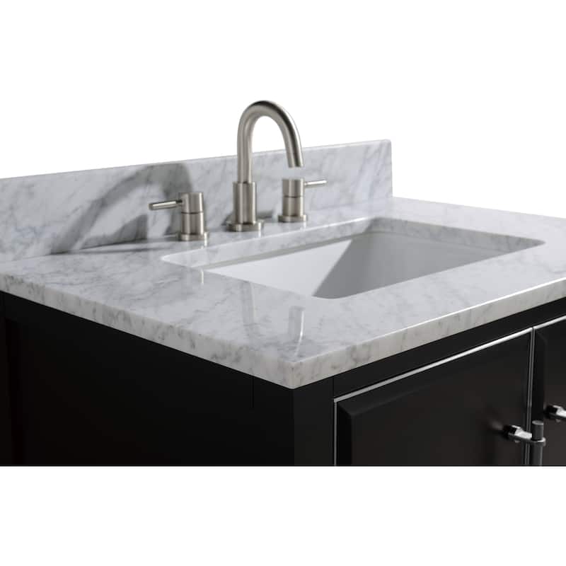Avanity Mason 25 in. Single Sink Bathroom Vanity Set in Black with Silver Trim