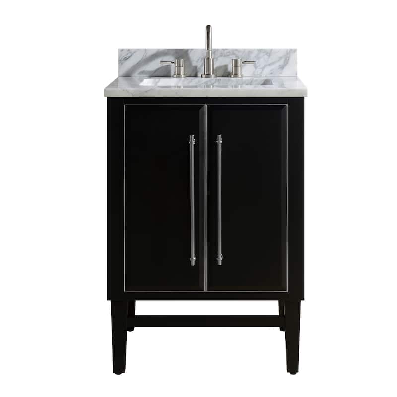 Avanity Mason 25 in. Single Sink Bathroom Vanity Set in Black with Silver Trim - 25"W x 22"D - Painted - Black