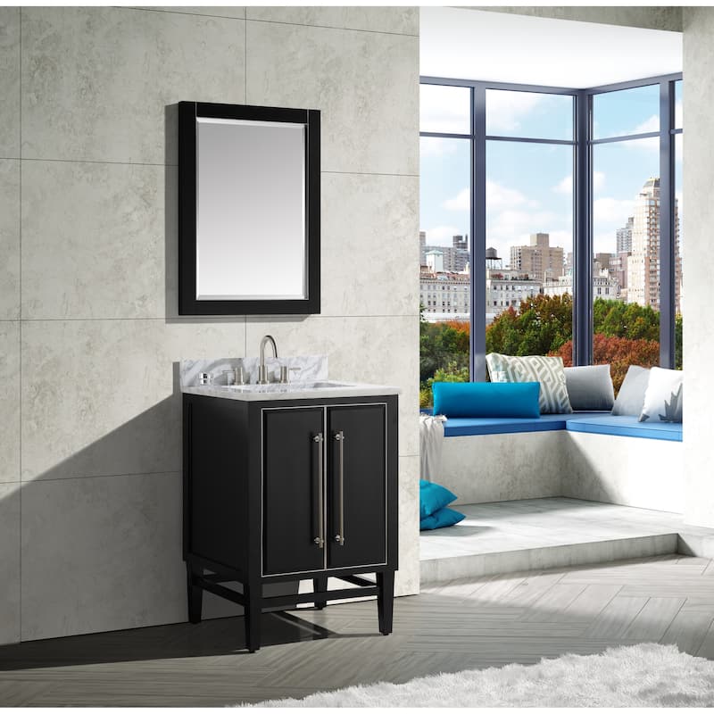Avanity Mason 25 in. Single Sink Bathroom Vanity Set in Black with Silver Trim