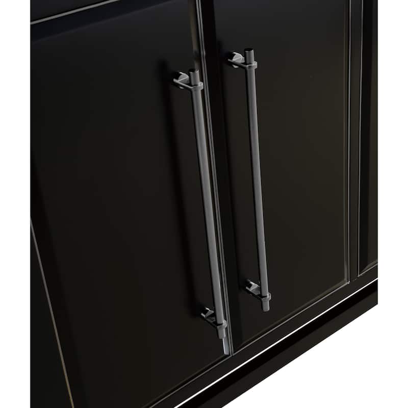 Avanity Mason 25 in. Single Sink Bathroom Vanity Set in Black with Silver Trim