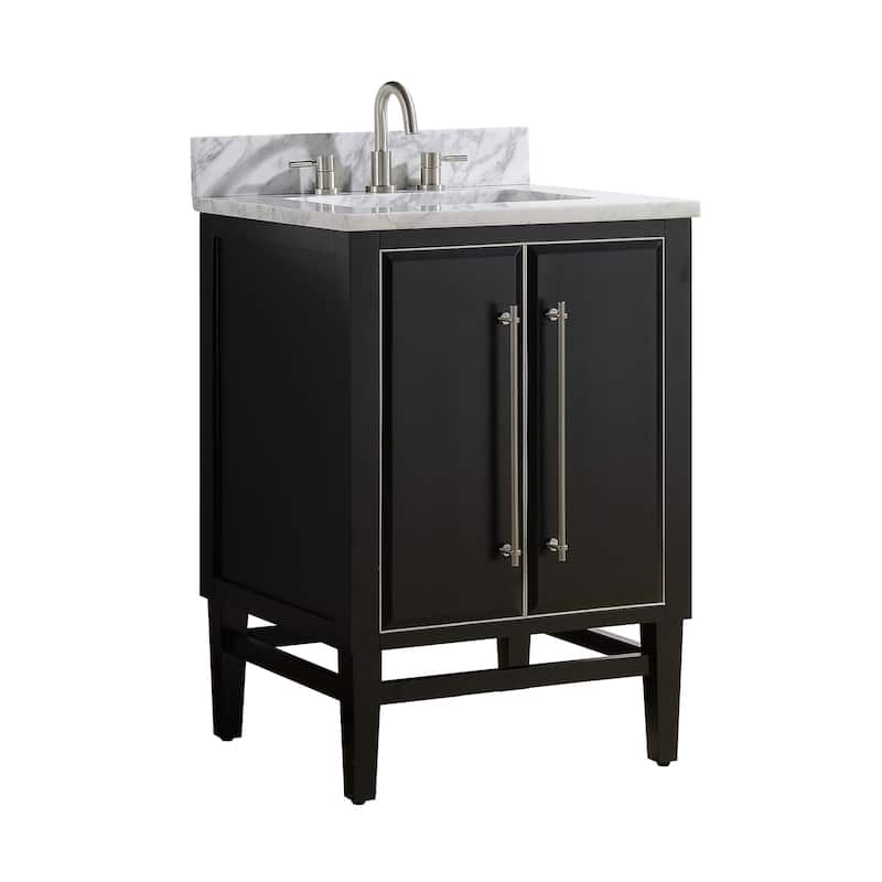 Avanity Mason 25 in. Single Sink Bathroom Vanity Set in Black with Silver Trim