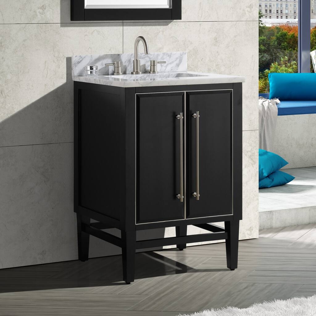 Avanity Mason 25 in. Single Sink Bathroom Vanity Set in Black with Silver Trim