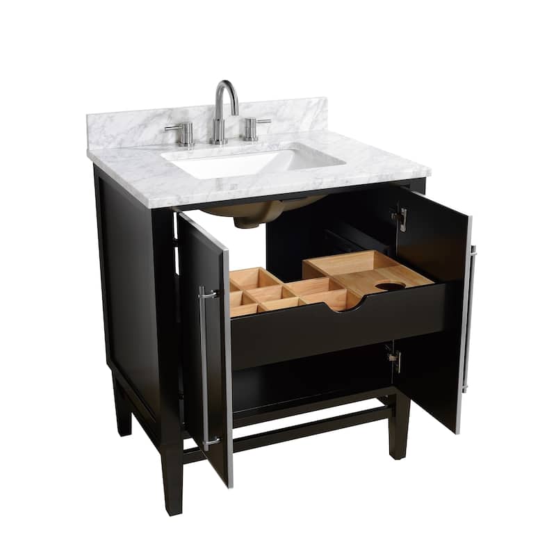 Avanity Mason 31 in. Single Sink Bathroom Vanity Set in Black with Silver Trim