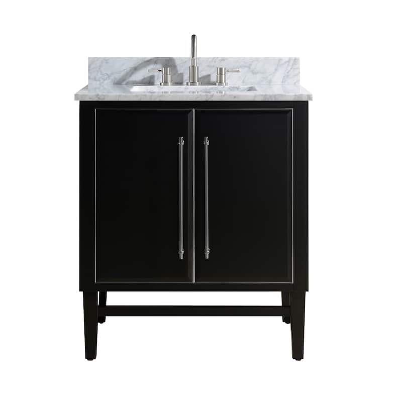 Avanity Mason 31 in. Single Sink Bathroom Vanity Set in Black with Silver Trim - 31"W x 22"D - Painted - Black