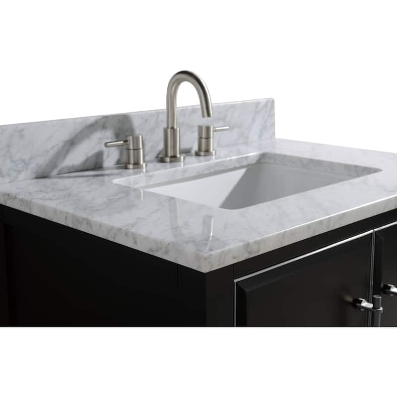 Avanity Mason 31 in. Single Sink Bathroom Vanity Set in Black with Silver Trim