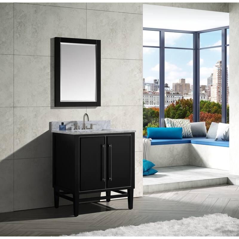 Avanity Mason 31 in. Single Sink Bathroom Vanity Set in Black with Silver Trim