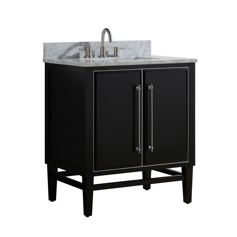 Avanity Mason 31 in. Single Sink Bathroom Vanity Set in Black with Silver Trim
