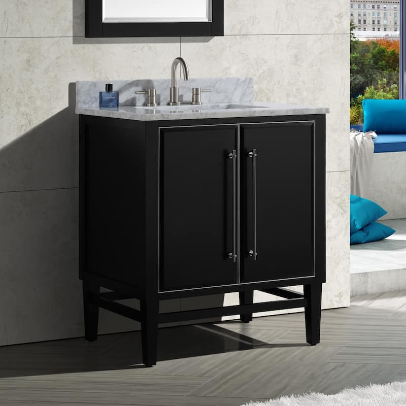 Avanity Mason 31 in. Single Sink Bathroom Vanity Set in Black with Silver Trim
