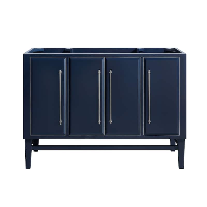 Avanity Mason 48 in. Single Bathroom Vanity Cabinet Only in Navy Blue - Navy Blue with Brushed Silver Trim