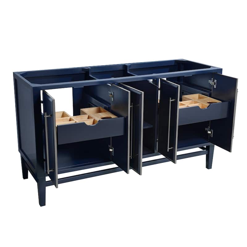 Avanity Mason 60 in. Double Sink Bathroom Vanity Cabinet Only in Navy Blue