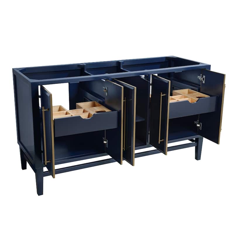 Avanity Mason 60 in. Double Sink Bathroom Vanity Cabinet Only in Navy Blue