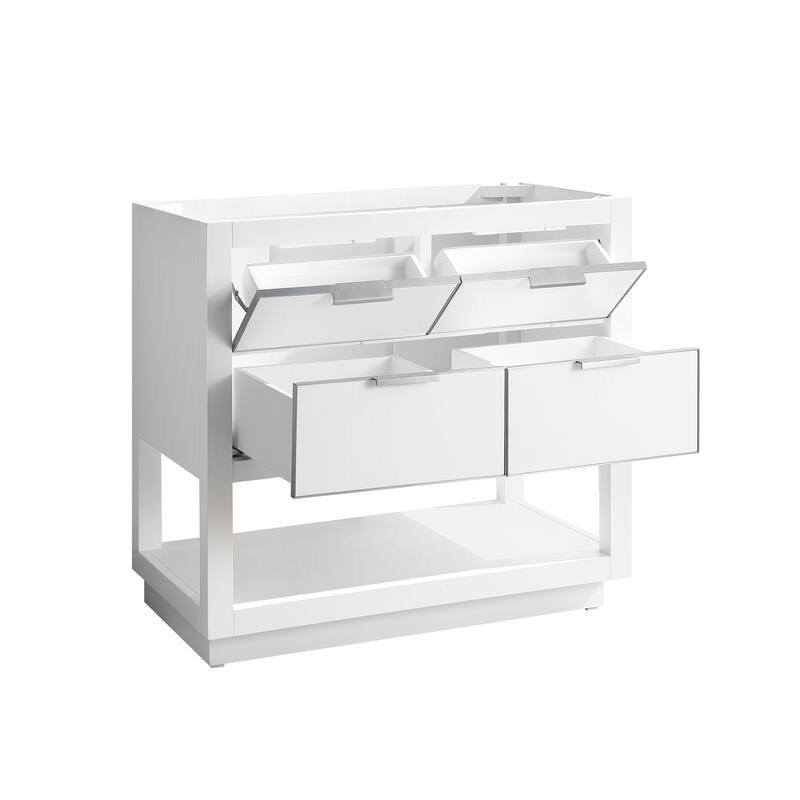 Avanity Allie 37 in. Single Sink Bathroom Vanity Set in White with Silver Trim